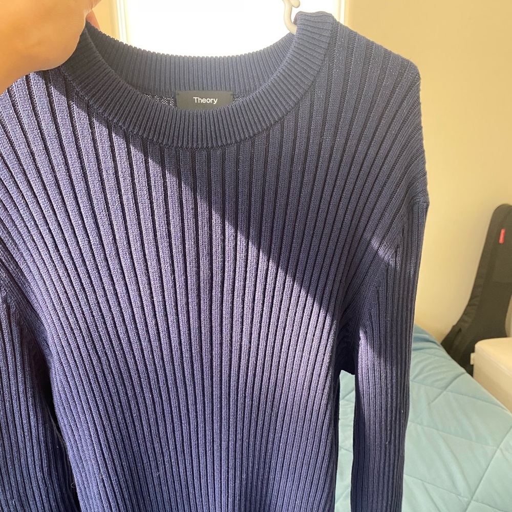 Theory ribbed crew neck sweater